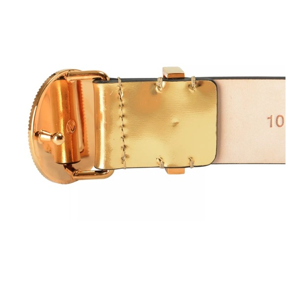 SALE!!!! Versace Women’s Gold Leather Belt with Medusa Head Decorated Buckle - Picture 3 of 3